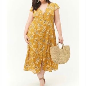 NWT!!! Fall floral lightweight midi dress